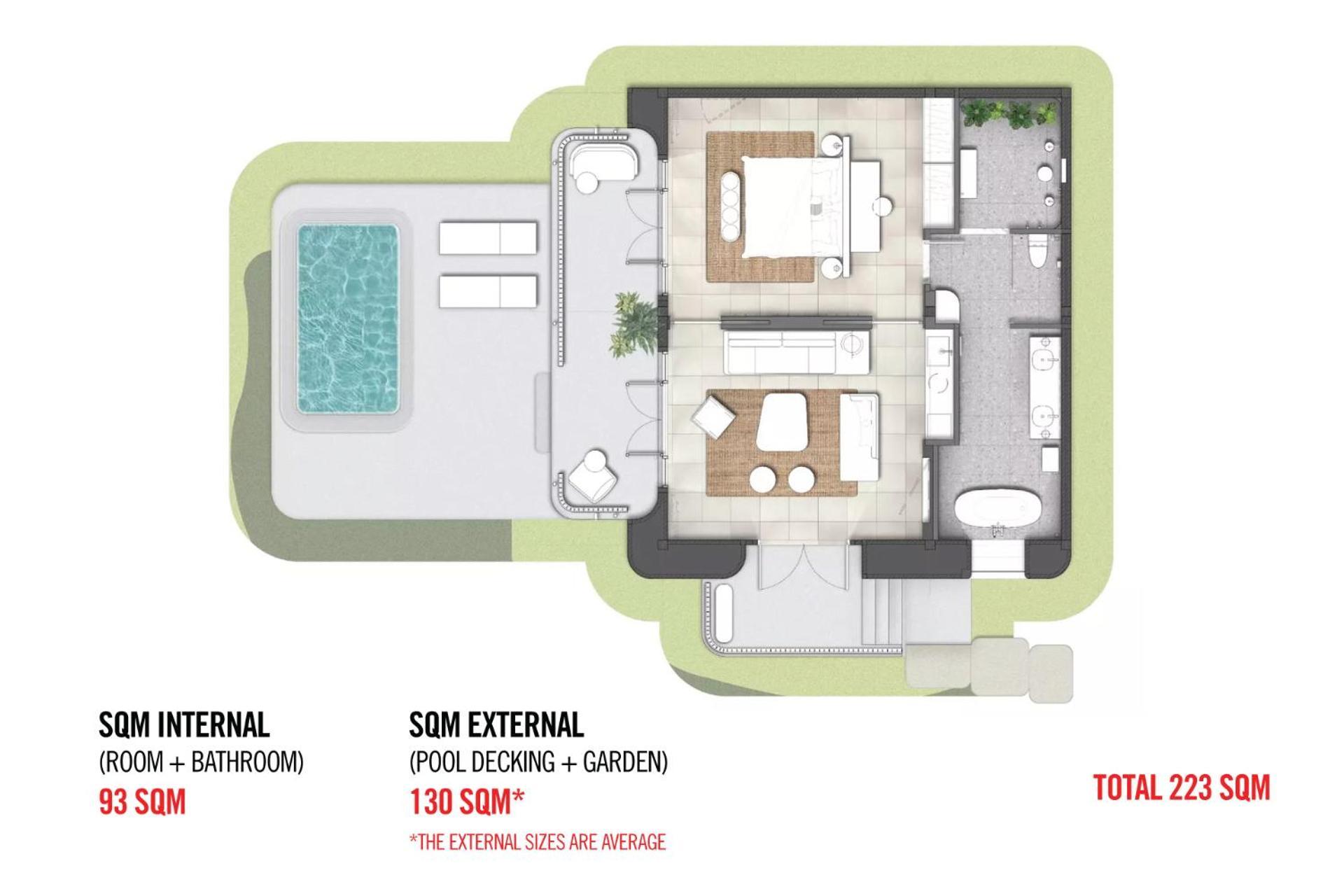 The Standard, Hua Hin Hotel Exterior foto Floorplan of a typical suite